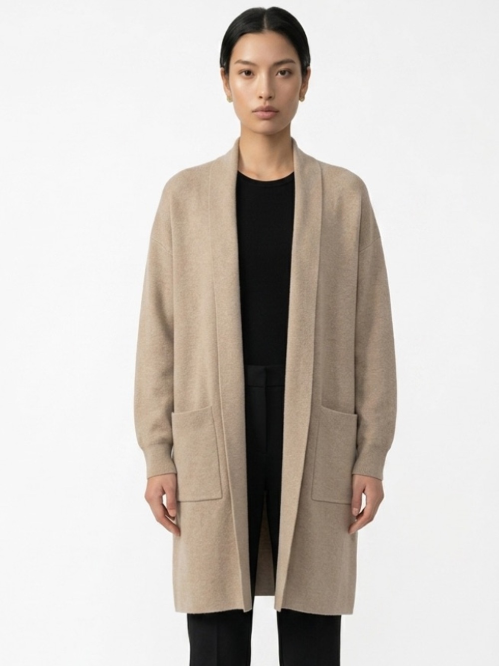 Lafayette 148 New York beige cashmere cardigan coat nwt